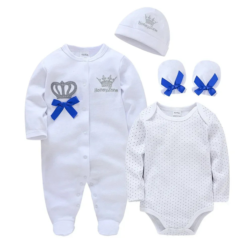 100% coton nouveau-né automne et hiver barboteuses à manches longues ensemble 0-12M bébé vêtements ensemble body une pièce hiver bébé vêtements