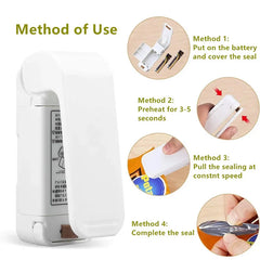 Scelleuse thermique pour sacs portables, sac de rangement en plastique, Mini Machine à sceller, autocollant pratique pour aliments, collations, Gadgets de cuisine