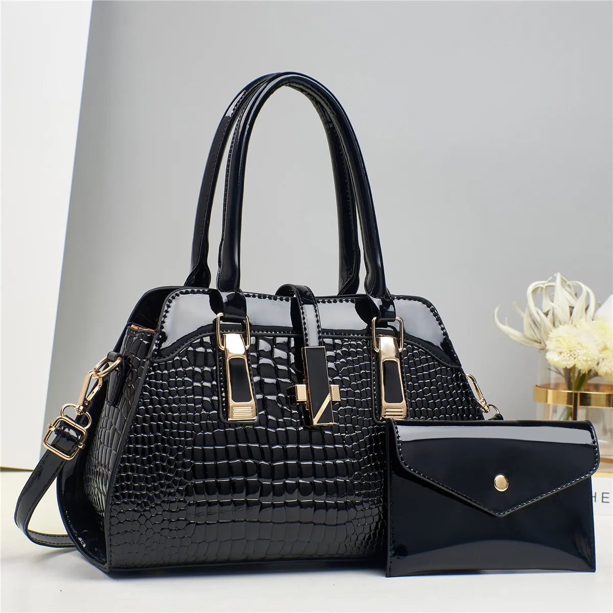 Marque de luxe Crocodile sac à main femmes sac fourre-tout en cuir brillant femmes sac à main sac à bandoulière femme sacs à poignée supérieure trajet Shopping