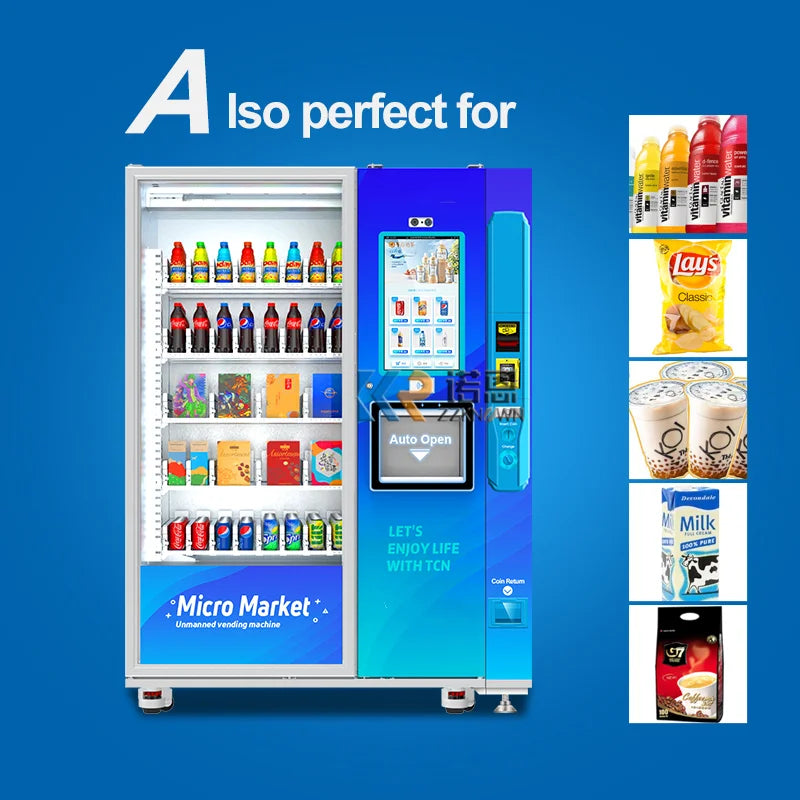 Distributeur automatique réfrigéré combiné pour aliments et boissons, bière, boissons froides, eau