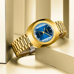 Belle montre de personnalité d'affaires en or montre à quartz décontractée à la mode