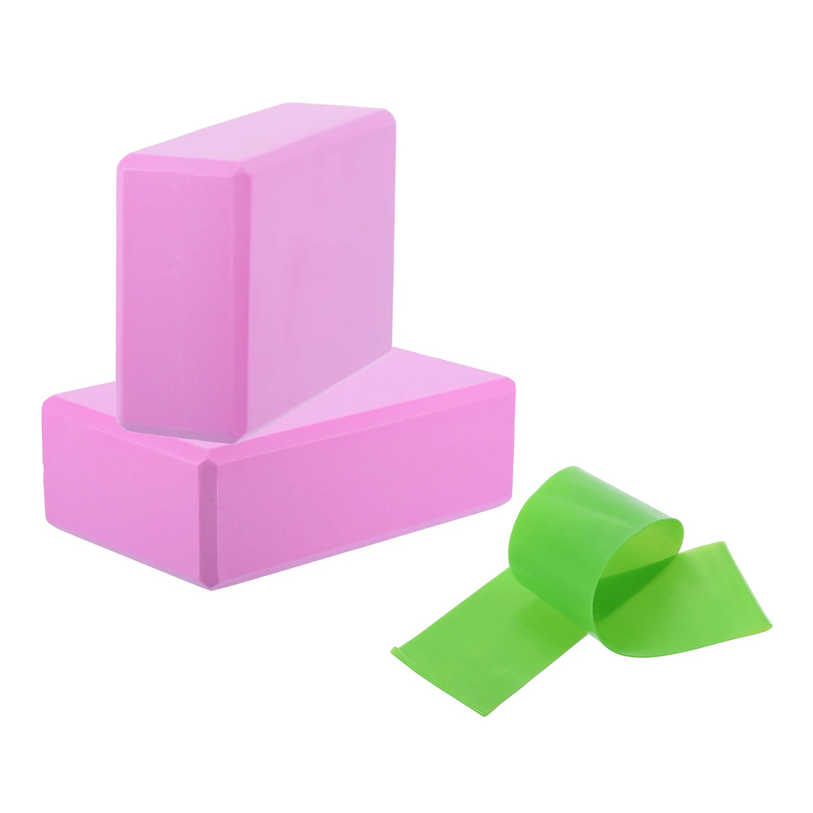 Blocs de construction de Yoga et 1 ensemble de bandes de résistance, Cubes, briques Pilates, tapis de renfort, équipement d'exercice à domicile, Fitness, 2 pièces