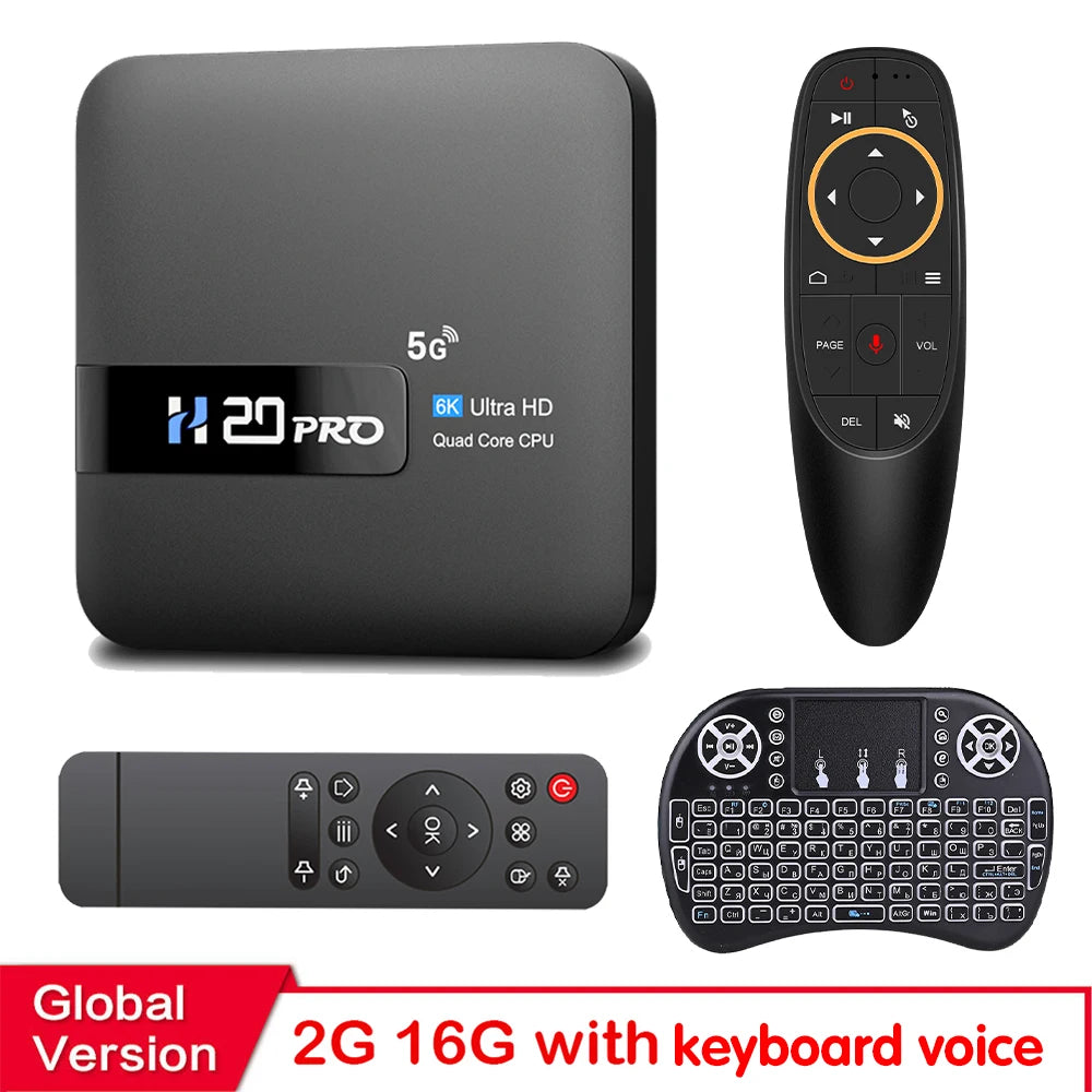 H20PRO Smart Android TV Box Android 10.0 16GB 2.4 & 5G WIFI 4K lecteur multimédia TV Box Android Play Store très rapide 1080P décodeur