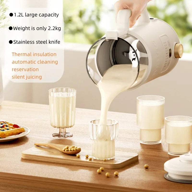 BRUNO-Mini mélangeurs à grande vitesse, machine à lait de soja et extracteur de jus, conservation de la chaleur, fonction de nettoyage automatique, 220V