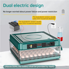 Incubateur d'œufs de 9 à 48 œufs, avec rotation automatique des œufs et surveillance de l'humidité, incubateur de canard avec lit d'eau ionique automatique