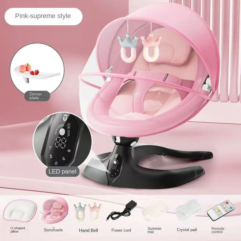 Chaise à bascule électrique Coax Baby God, chaise apaisante pour nouveau-né, berceau de sommeil pour bébé inclinable, lit pouvant s'asseoir et voiler