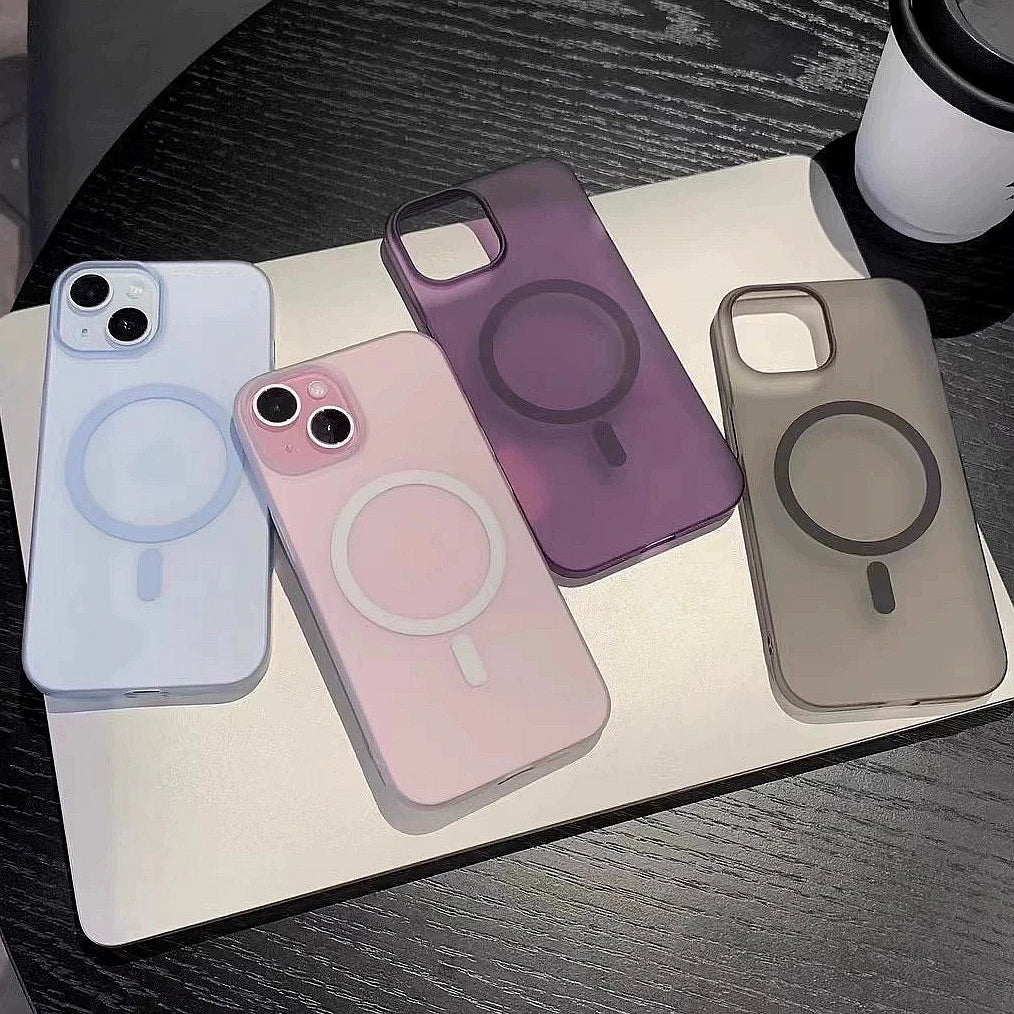 Luxury Matte Magsafe Phone Case For iPhone 11 12 13 14 15 16 Pro Max Plus Magnetic Transparent  Shockproof Bumper Cover