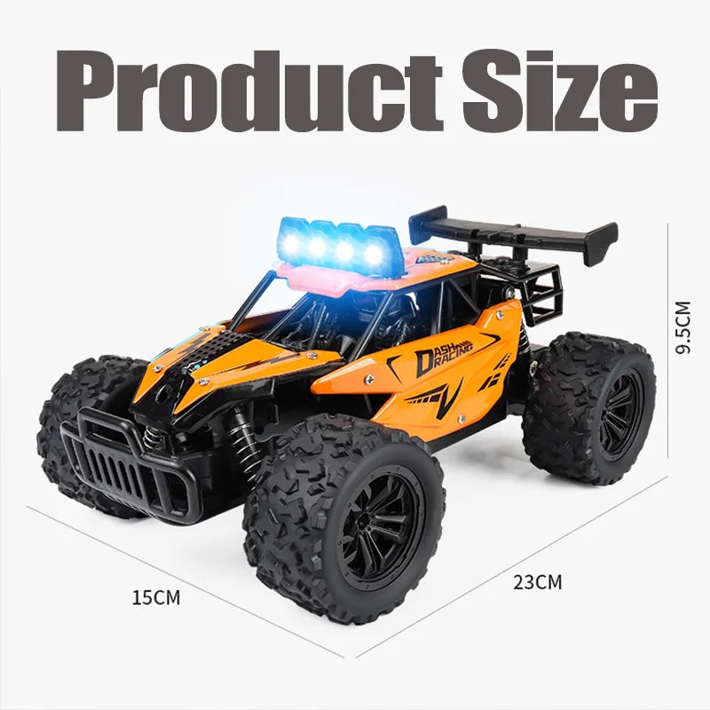 Voiture télécommandée tout-terrain à dérive avec LED, véhicule d'escalade Rc à grande vitesse, camions 2.4G, jouet d'extérieur pour enfants, cadeau, 1:16