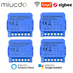 MIUCDA Tuya WiFi/ZigBee Module intelligent, relais de Contact sec DC 24-32 V/AC 100-240 V bricolage relais de disjoncteur universel pour Alexa Google Home