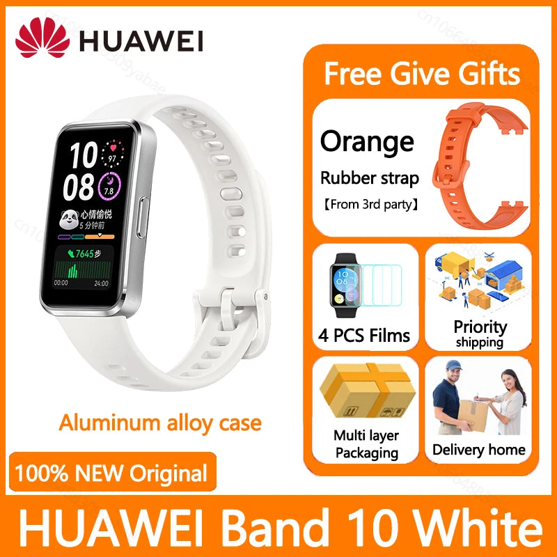 Montre connectée Huawei Band 10, originale, Compatible avec IOS et Android, suivi du sommeil, moniteur de santé, autonomie de 14 jours, nouvelle collection 2025