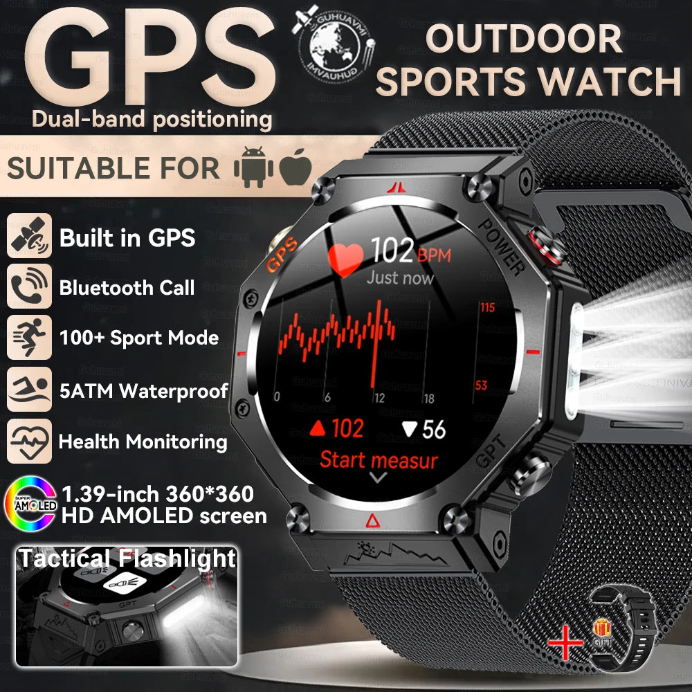 Nouveau t-rex 3 Ultra extérieur GPS montre intelligente 5TM étanche intégré double bande GNSS altimètre sport natation hommes montres intelligentes militaires
