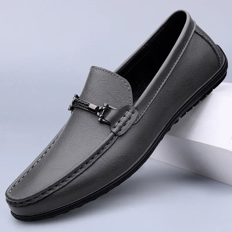 Marque de luxe hommes mocassins mode printemps automne chaussures décontractées nouveaux hommes confortables conduite appartements en cuir véritable mocassins chaussures de marche