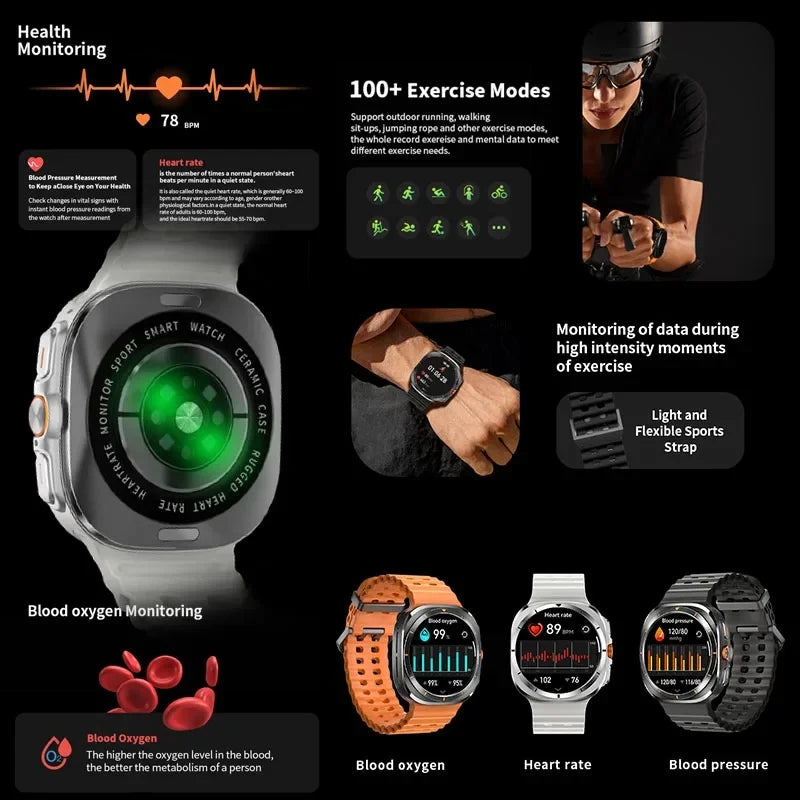 2025 nouveau pour Samsung DT montre UItra 7 32Gb AMOLED MP4 vidéo NFC hommes femmes HD Bluetooth appel boussole Fitness GPS Tracker montre
