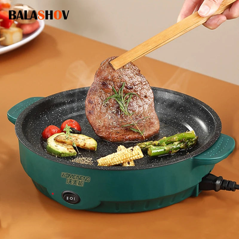 Multicuiseur électrique poêle électrique 220V maison Barbecue Steak frit poisson Omelette poêle antiadhésive Machine de cuisson