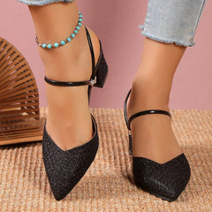 Sandales à talons bas femme mode d'été talons hauts peu profonds femmes sandales de créateur chaussures de luxe pour femmes chaussures de fête de mariage