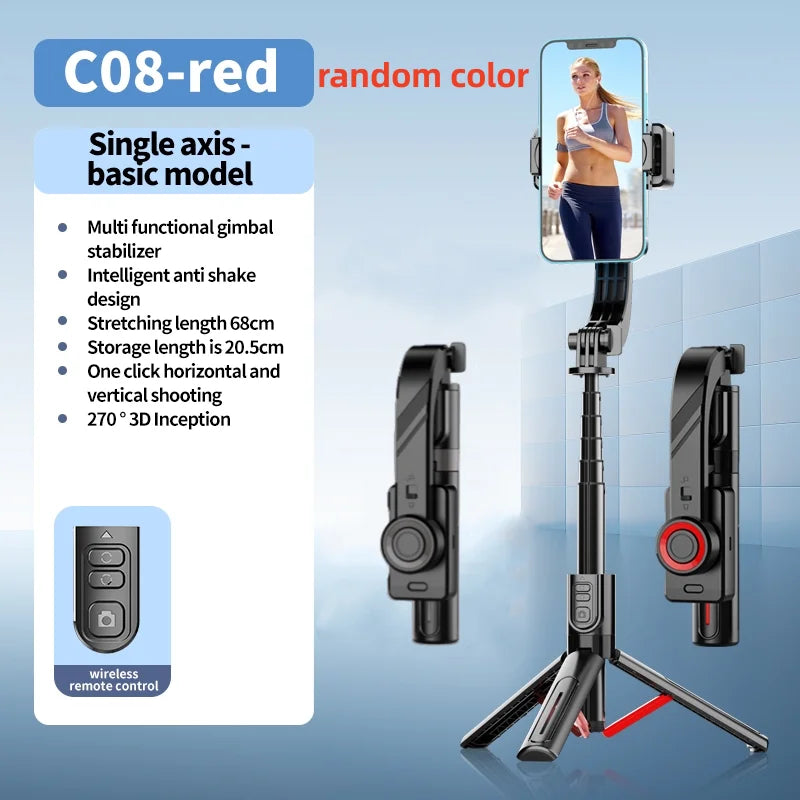 COOL DIER 2025 nouveau stabilisateur de cardan portatif Bluetooth téléphone portable perche à Selfie trépied réglable pour Smartphone Tiktok Live