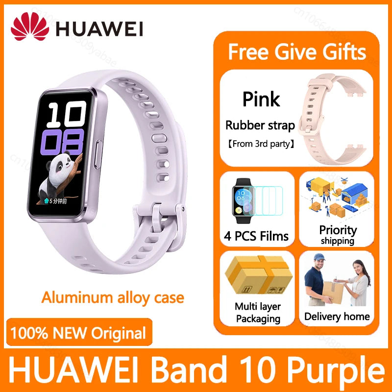 Montre connectée Huawei Band 10, originale, Compatible avec IOS et Android, suivi du sommeil, moniteur de santé, autonomie de 14 jours, nouvelle collection 2025