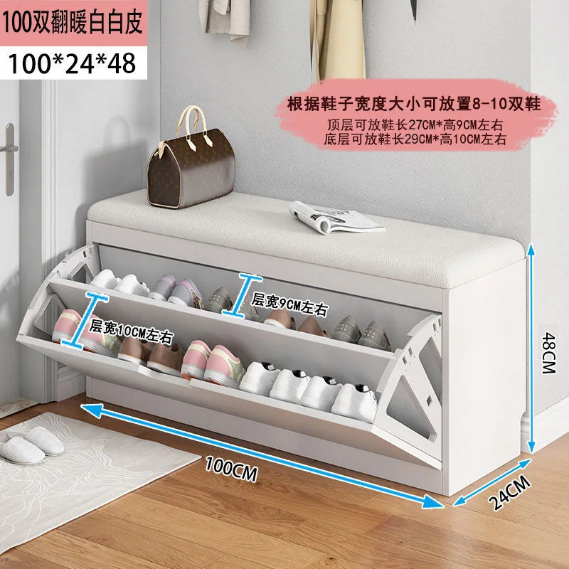 Porche entrée chaussure chaise rembourré salon maison rabat étagère à chaussures banc avec siège armoire à chaussures multicouche