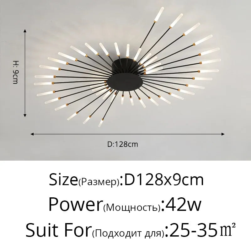 Modern LED Chandelier For Living Room Bedroom Home Roof Indoor Gold Metal Ceiling Lamp With Remote Control Lighting Lustre Decor