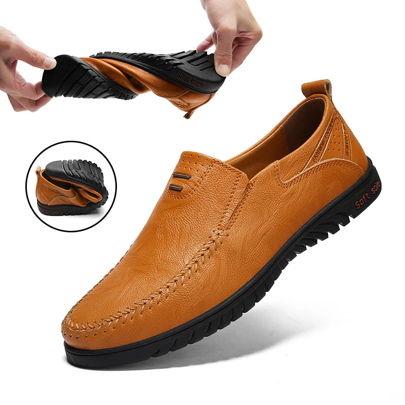 Chaussures en cuir véritable pour hommes, marque de luxe, mocassins formels à enfiler, mocassins italiens noirs, chaussures de conduite, JKPUDUN, 2022
