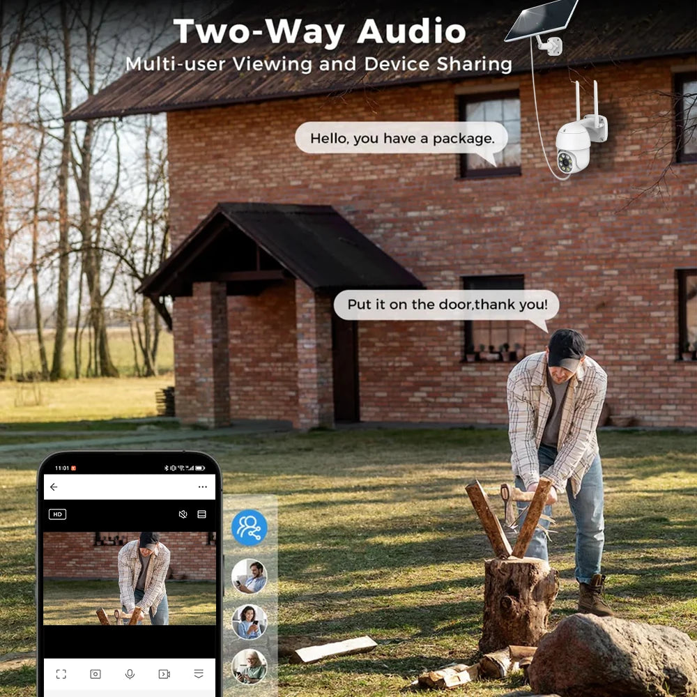 Tuya Smart Life APP 3MP WiFi batterie solaire suivi de mouvement Site patrouille PIR Surveillance sécurité extérieure PTZ couleur lumière caméra