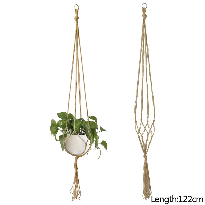 Panier suspendu de plantes en macramé fait à la main, support de Pots de fleurs, décoration suspendue de balcon, corde de levage nouée, fournitures de jardin pour la maison