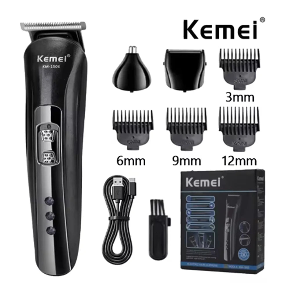 Kemei KM-1506 3 en 1 rasoir électrique coupe de cheveux charge tondeuse à cheveux électrique Rechargeable nez professionnel Machine à raser
