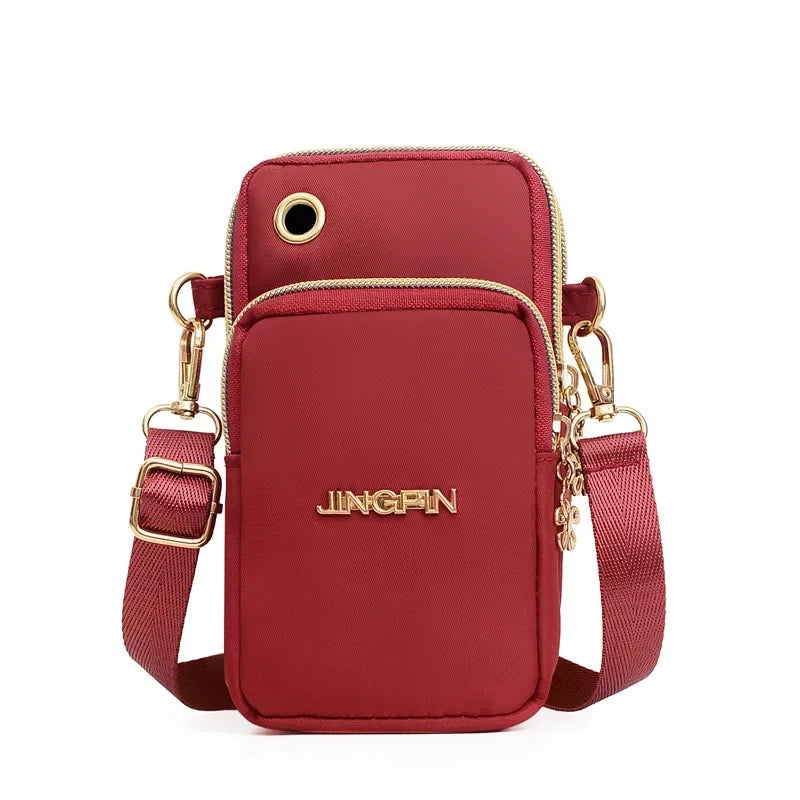 Sac à bandoulière pour téléphone portable pour femme, mini sacs, sac à monnaie de la colonne vertébrale, couverture de course au cou, portefeuille à 3 couches, mode pour maman