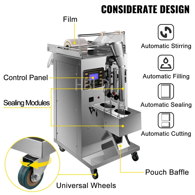 Petite machine d'emballage, machine de cachetage de sauce à l'eau, assaisonnement quantitatif, machine de cachetage de petits sacs de lait