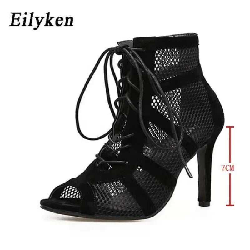 Eilyken Sexy mode femmes chaussures très léger confort haute qualité talons fins bout ouvert danse femme sandales taille 43