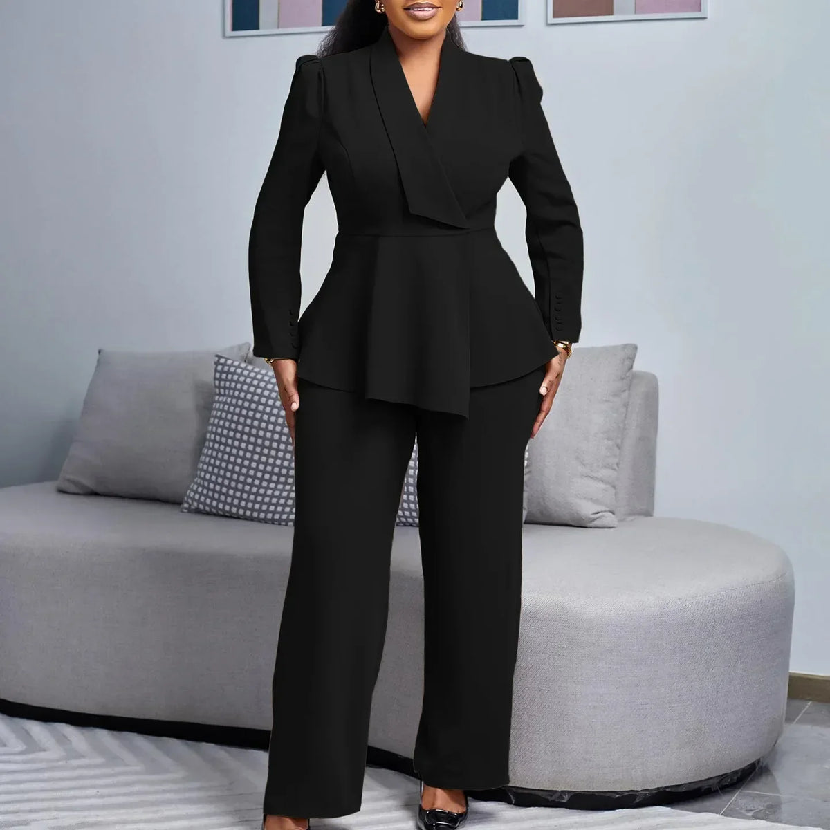 2 pièces femmes ensembles grande taille nouveauté correspondant deux pièces ensembles Blazer manteau haut pantalon costumes tenues vêtements