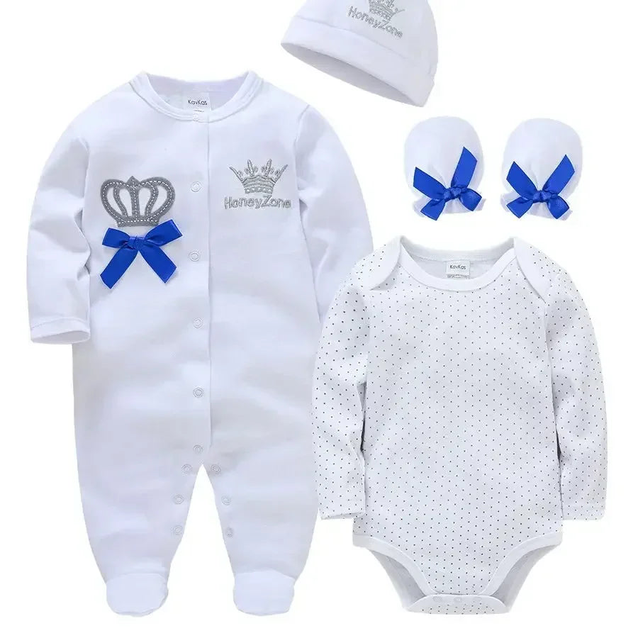 100% coton nouveau-né automne et hiver barboteuses à manches longues ensemble 0-12M bébé vêtements ensemble body une pièce hiver bébé vêtements