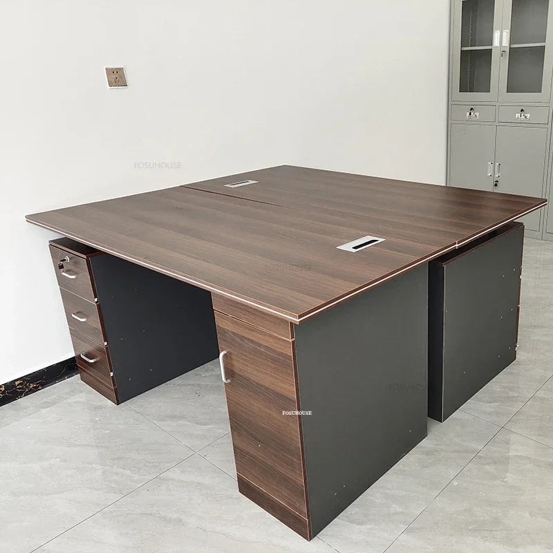 Modern Office Desks Double Staff Desk and Chair Combination Luxury Office Boss Desk Home Study Work Table Computer Table P