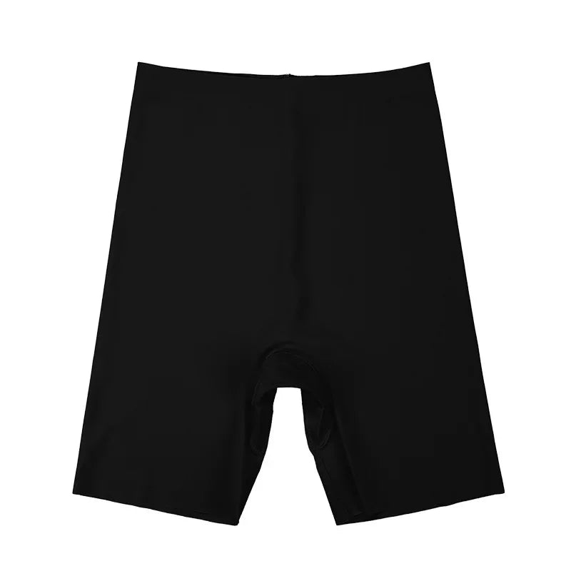 Leggings une pièce sans couture taille haute femme Lifting des hanches et ventre contractant Pantalon de sécurité Slim Cotton Ice Silk Boxer Slips