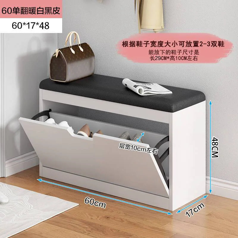 Porche entrée chaussure chaise rembourré salon maison rabat étagère à chaussures banc avec siège armoire à chaussures multicouche