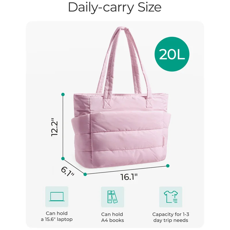BAGSMART sac femme couleur unie sac fourre-tout trajet collège rembourré sac à bandoulière loisirs Simple femme sacs à main pour voyage