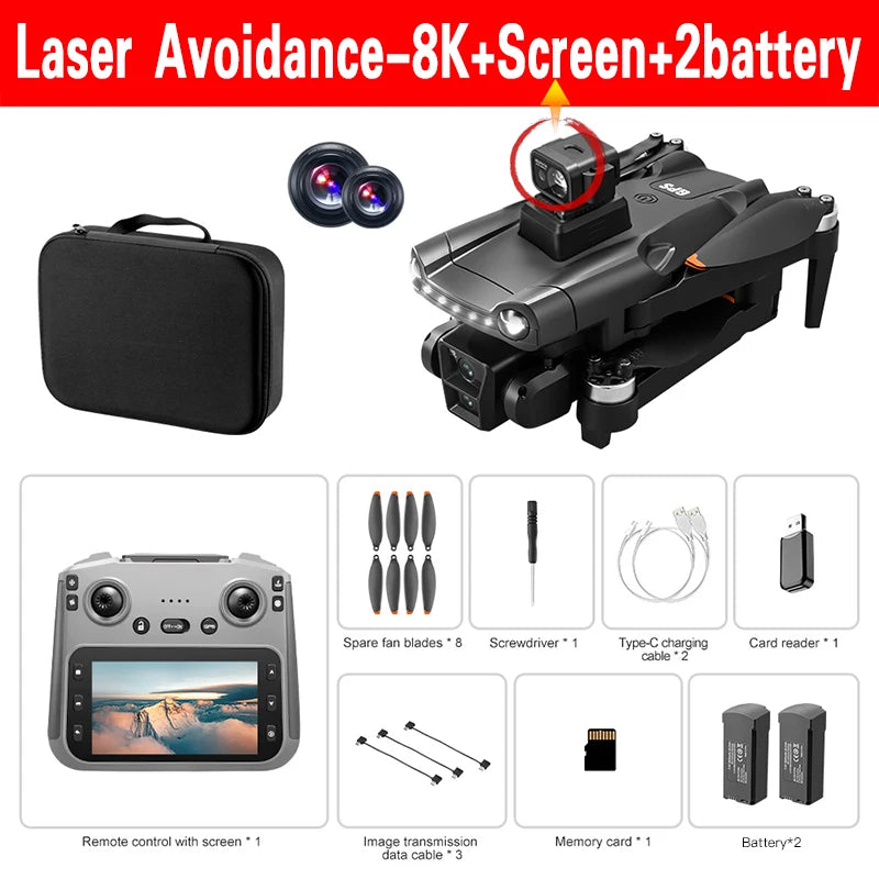 Nouveau pour Xiaomi V198 GPS MAX Drone avec caméra HD professionnelle 8k 5G WiFi barrière laser sans brosse évitement quadrirotor pliant