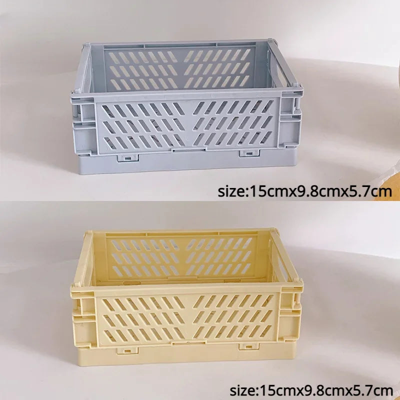 Caisse de rangement pliable en plastique, panier pliable, empilable, mignon, maquillage, bijoux, jouets, boîtes pour boîte de rangement, organisateur Portable