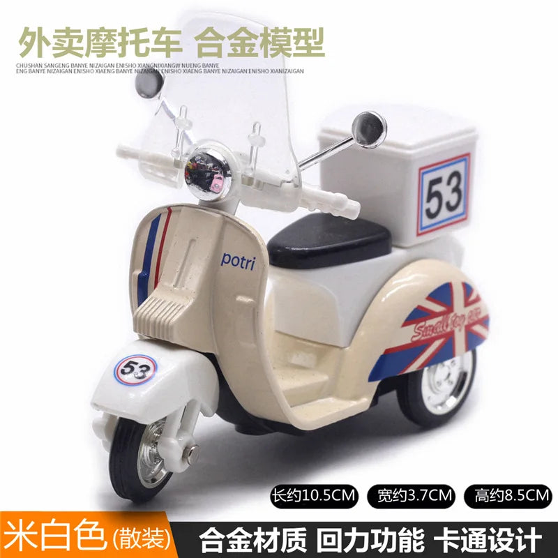 Mignon moulé sous pression en alliage métal voiture Bus moteur Tricycle moto Taxi modèle jouet enfants cadeau d'anniversaire