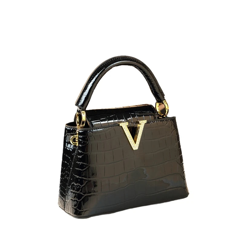 Sacs à main en cuir motif Crocodile pour femmes, petit sac messager de luxe à bandoulière, sacs à coque portables, nouvelle collection 2025