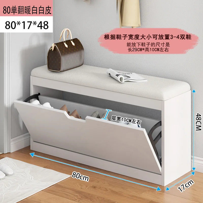 Porche entrée chaussure chaise rembourré salon maison rabat étagère à chaussures banc avec siège armoire à chaussures multicouche
