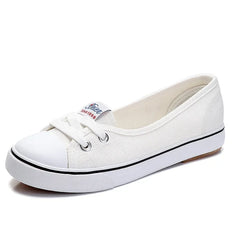Toile petit blanc coupe peu profonde été plat Sport décontracté dames doux baskets plate-forme Zapatillas De Mujer Tenis femmes luxe