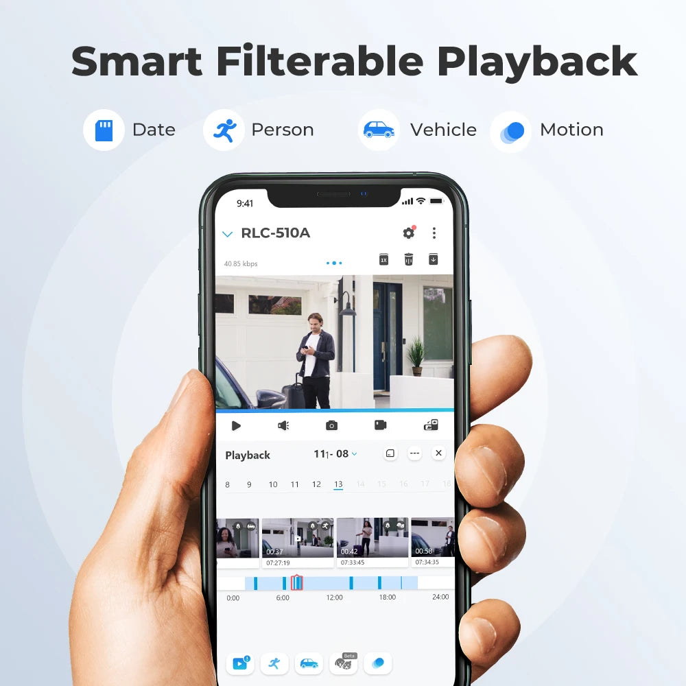 Reolink-Caméra de surveillance extérieure intelligente IP PoE HD 5MP (RLC-510A), dispositif de sécurité sans fil, avec vision nocturne infrarouge et détection de véhicule/hypothèque