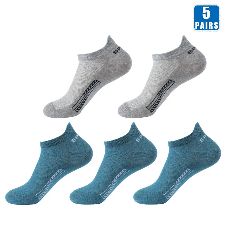 5 Pairs Cotton Short Socks for Male High Quality Women's Low-Cut Crew Ankle Sports Mesh Breathable Summer Casual Soft Men Sock