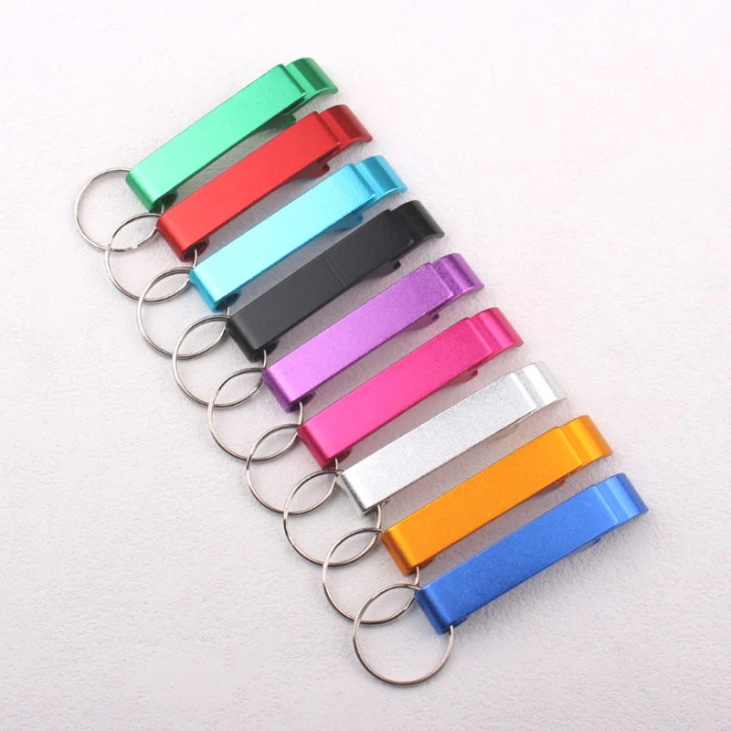 Ouvre-bouteille coloré porte-clés chaîne Portable en métal Mini ouvre-boîte de bière porte-clés en métal bière cuisine Bar outils accessoires 2025