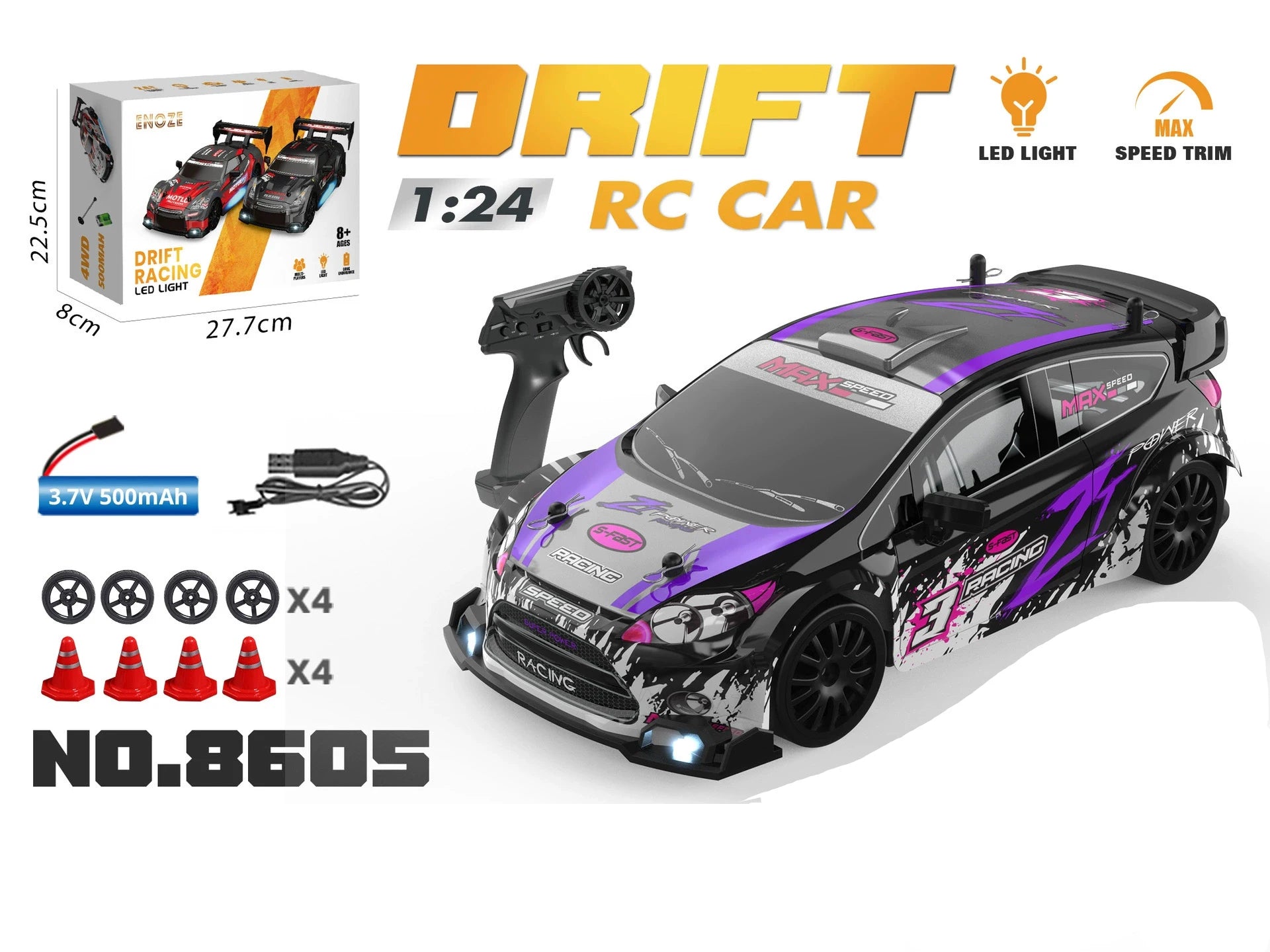 1:24 haute vitesse RC dérive voiture 2.4G 4WD télécommande Mini voiture de course compétition voiture de course jouet pour les enfants