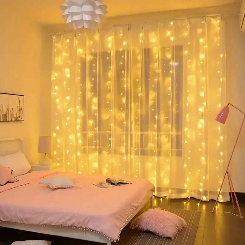 USB chaîne lumières vacances mariage fée guirlande lumineuse lumières pour chambre 3/4/6M télécommande rideau LED décoration de noël