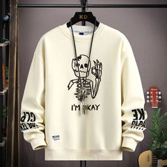 Sweat-shirt à manches longues pour hommes, imprimé ours Cool, mode, vêtements pour hommes, kaki, col rond, Harajuku, Design exclusif, automne