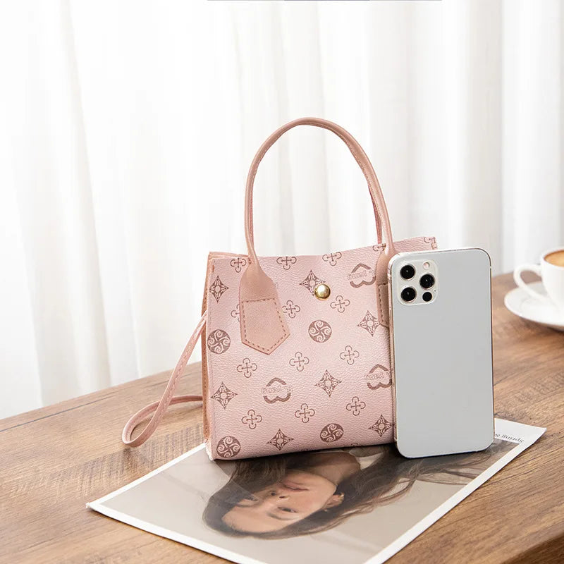 Sac à bandoulière imprimé rétro minimaliste urbain, Mini sac contrasté, sac à main croisé diagonale de grande capacité à la mode