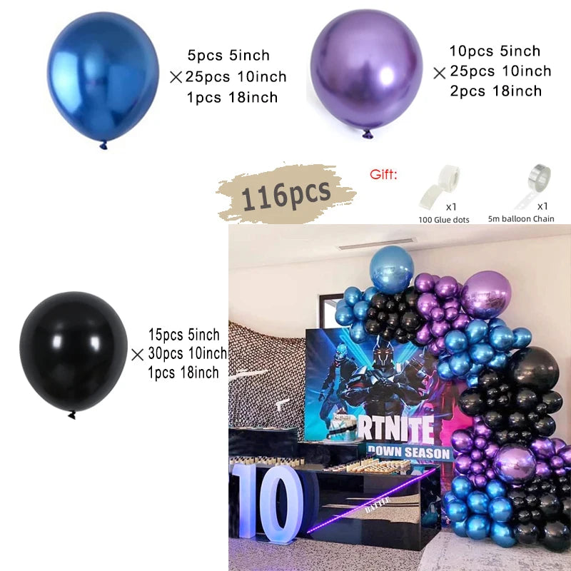 Kit d'arc de guirlande de ballons noirs et dorés, avec ballons en aluminium Starburst, fournitures de décoration pour mariage, anniversaire, fête de famille